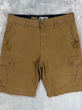 Stanley Cargo Shorts Men's Size 36 Brown Stretch Flex Technology Utility Cotton
